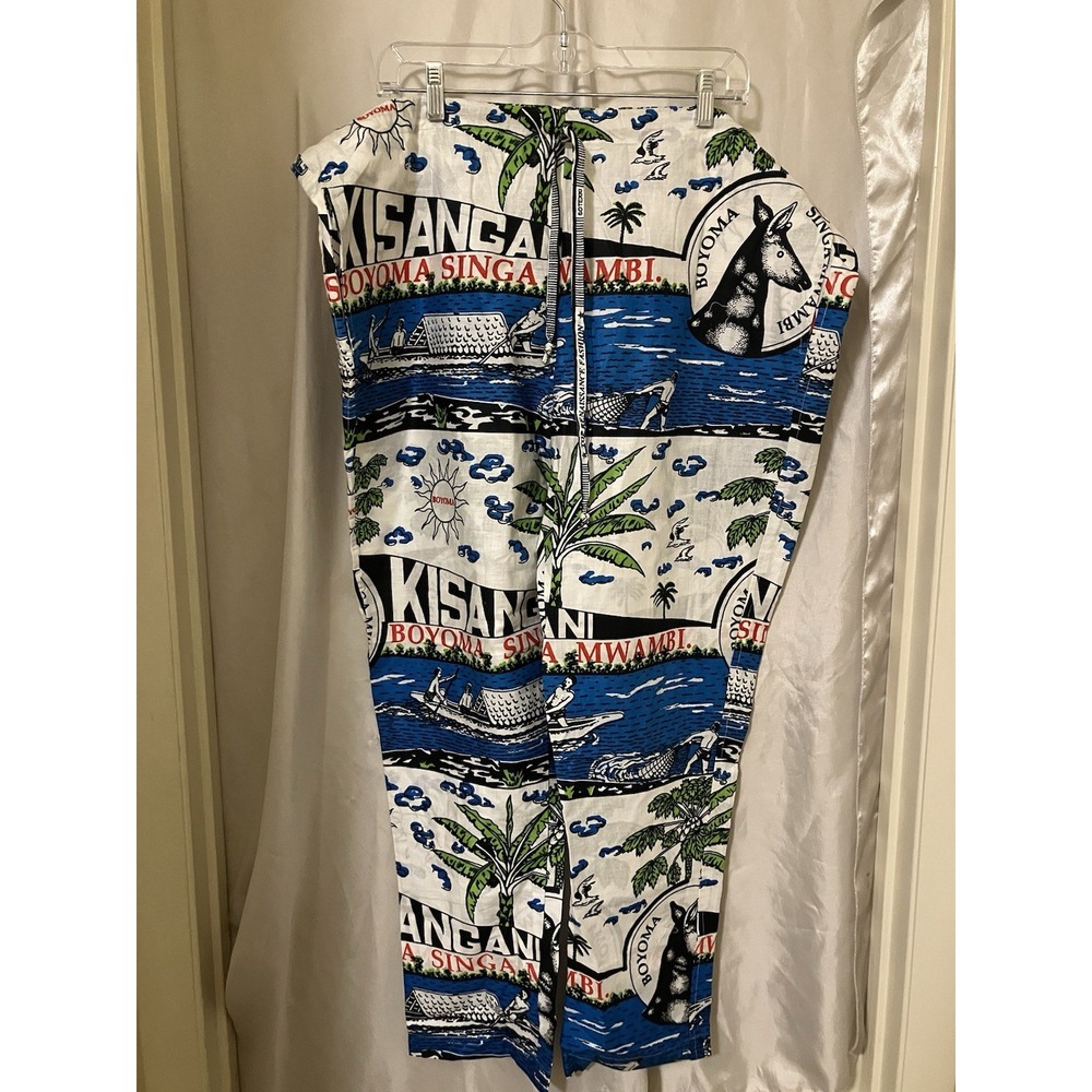 Kisangani Boyoma Singa Mwambi Drawstring‎ Scrub Pants Pajama Congo XL